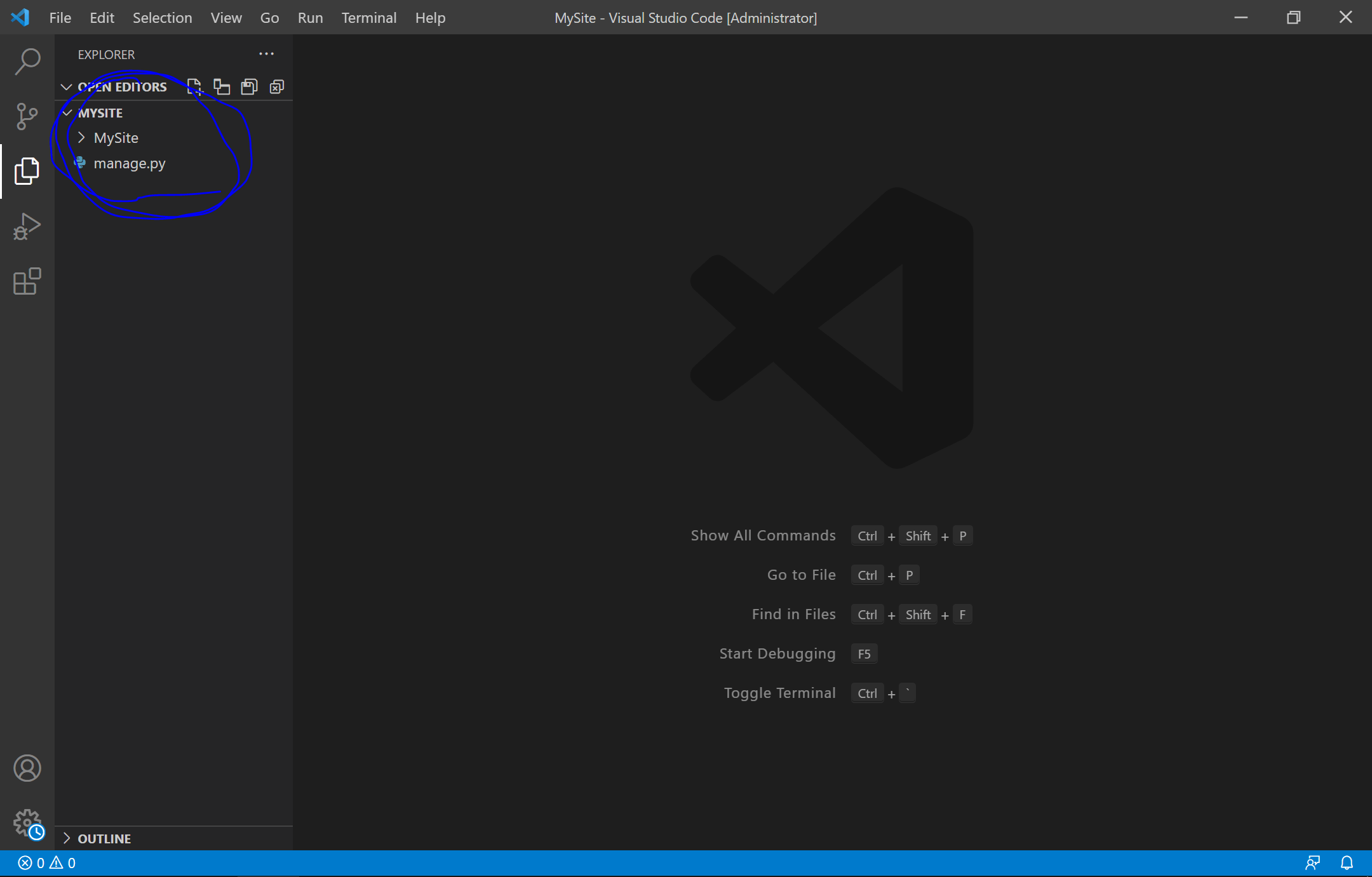 باز کردن پروژه ی django در vscode